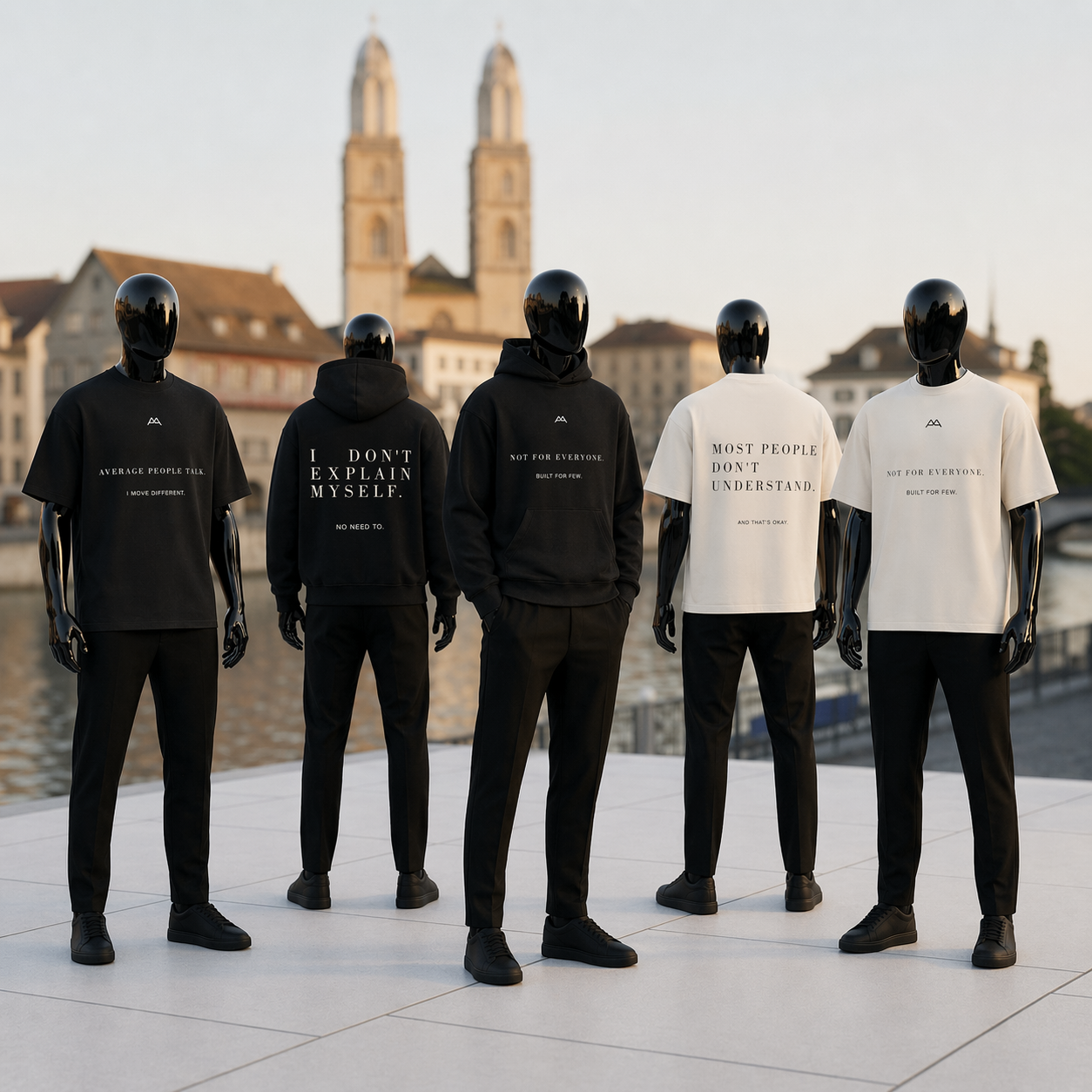 Editorial portrait, model in heavyweight bone tee